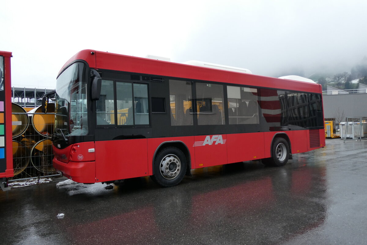 (282'567) - AFA Adelboden - Nr. 50/BE 715'002 - Scania/Hess am 24. November 2025 in Frutigen, Garage