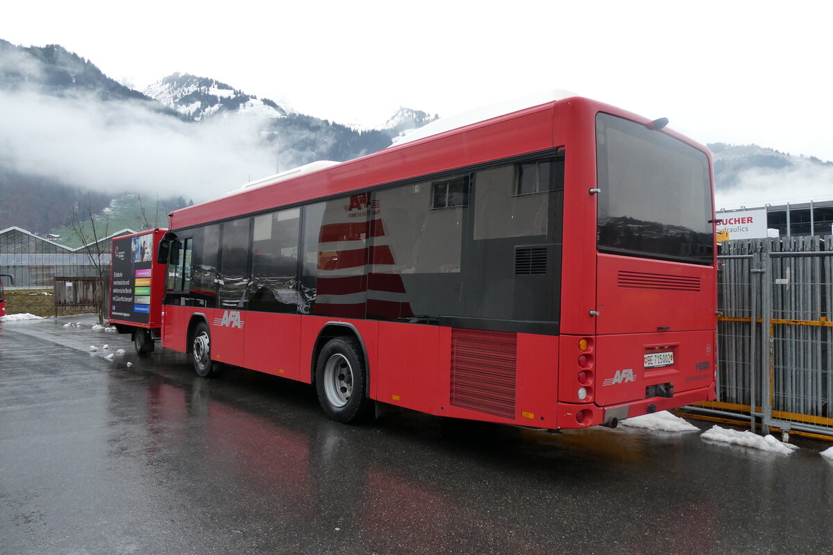(282'568) - AFA Adelboden - Nr. 50/BE 715'002 - Scania/Hess am 24. November 2025 in Frutigen, Garage