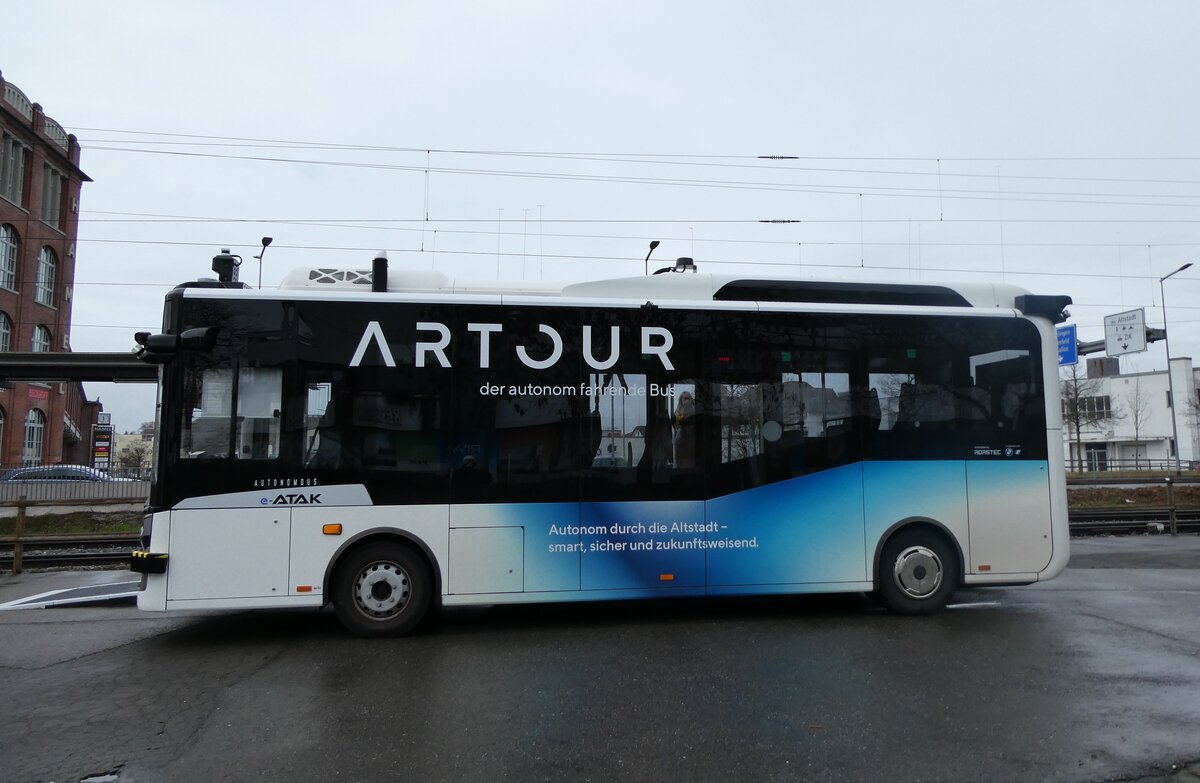 (282'763) - TGA, Arbo (Eurobus - TG 686 - eKarsan am 5. Dezember 2025 beim Bahnhof Arbon