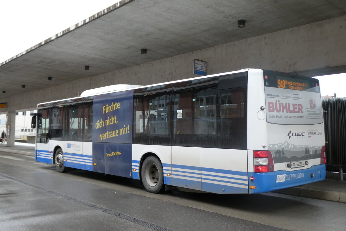 (282'818) - BOTG Amriswil - Nr. 419/TG 64'058 - MAN (ex StadtBUS, Frauenfeld Nr. 915; ex RTB Altst�tten Nr. 915; ex PostBus/A BD 15'345) am 5. Dezember 2025 in Arbon, Bushof