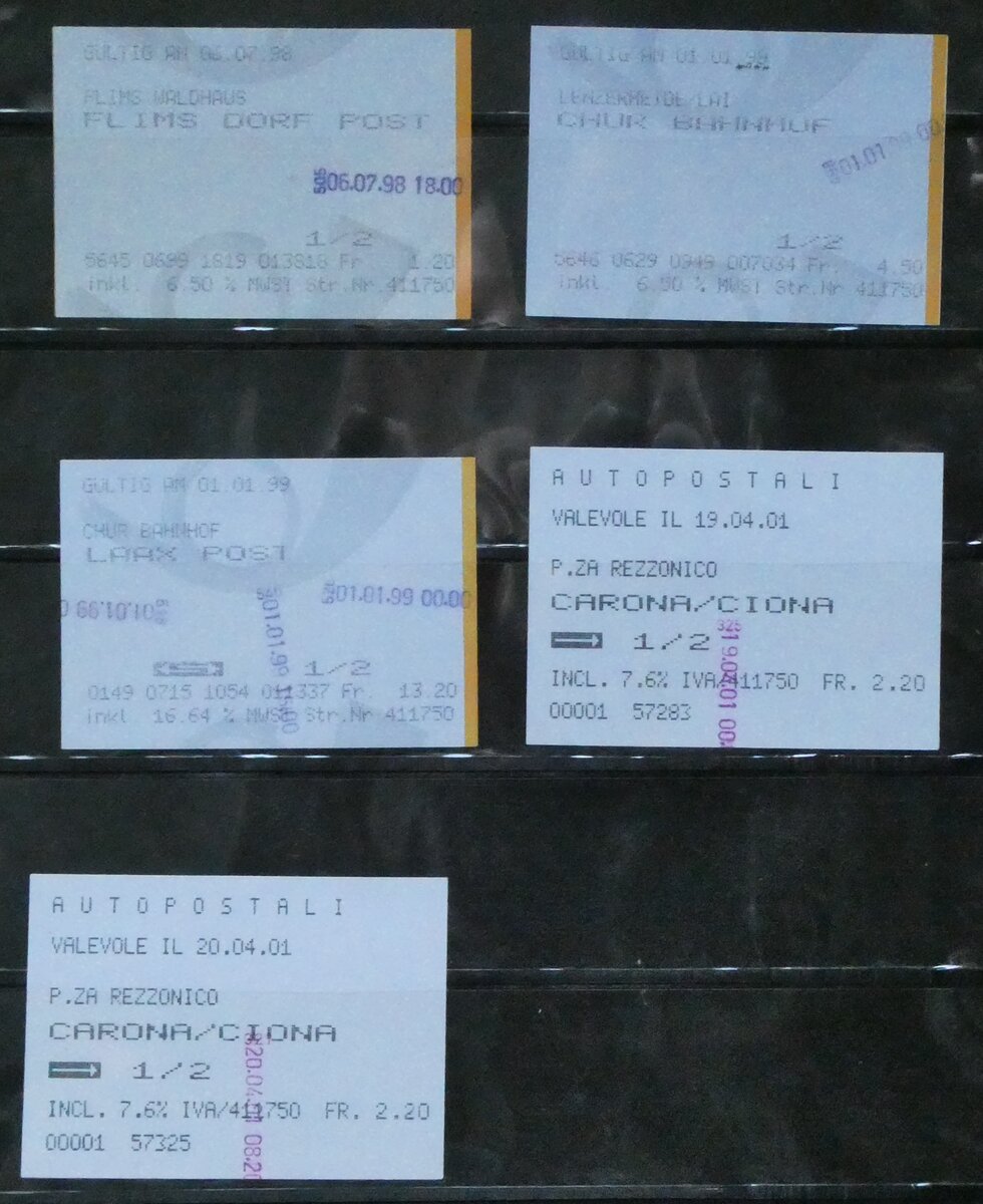 (283'709) - PostAuto-Einzelbillette am 4. Januar 2026 in Thun