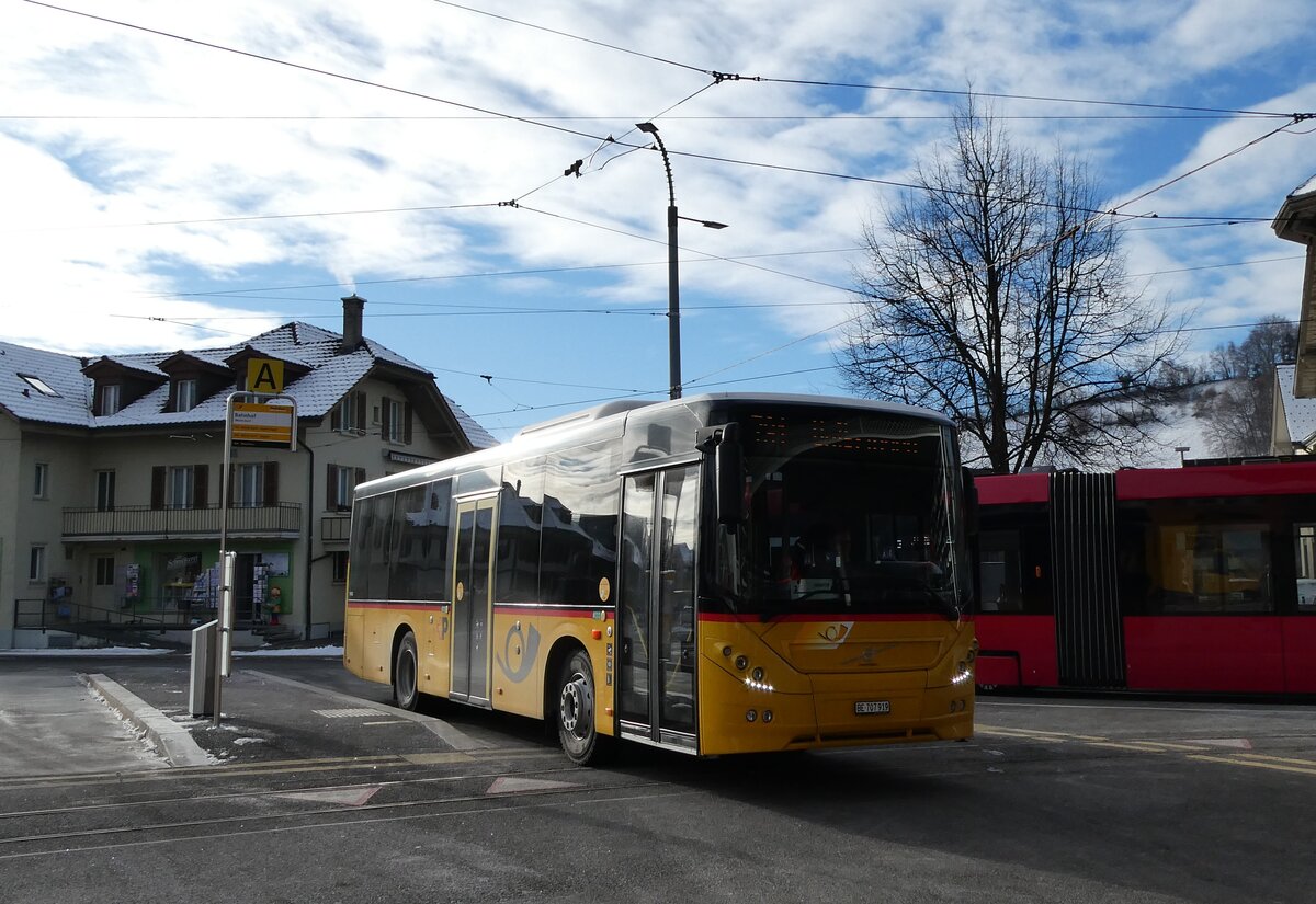 (283'725) - PostAuto Bern - BE 707'919/PID 11'458 - Volvo (ex K�bli, Gstaad) am 6. Januar 2026 beim Bahnhof Worb Dorf