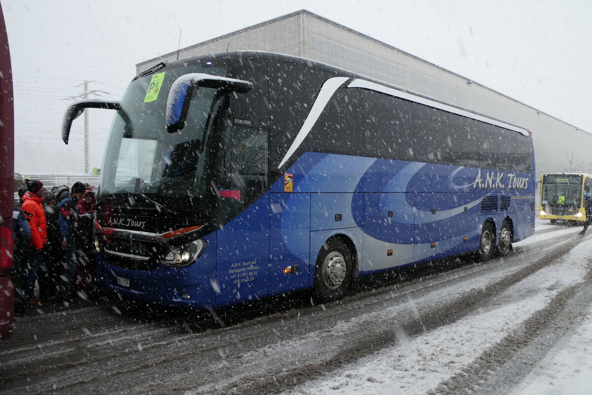 (283'871) - A.N.K. Tours, Liestal - BL 7778 - Setra am 10. Januar 2026 beim Bahnhof Frutigen