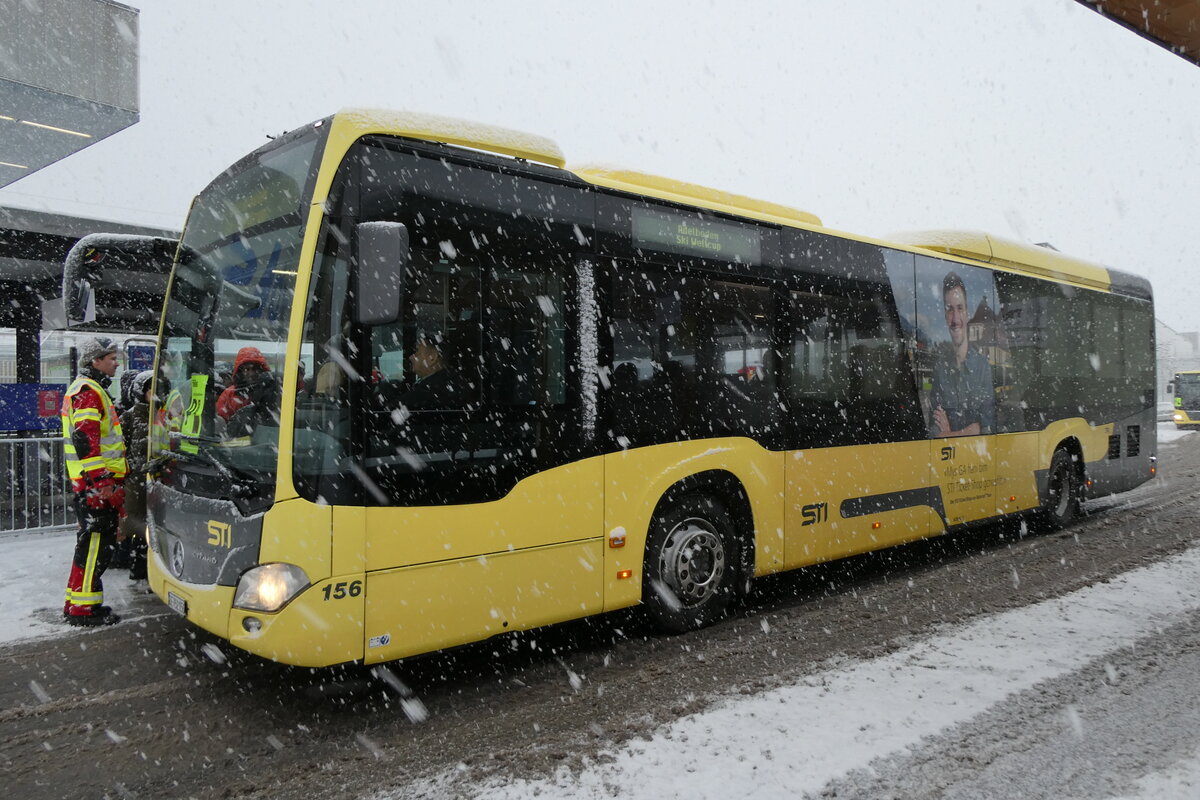(283'872) - STI Thun - Nr. 156/BE 752'156 - Mercedes am 10. Januar 2026 beim Bahnhof Frutigen