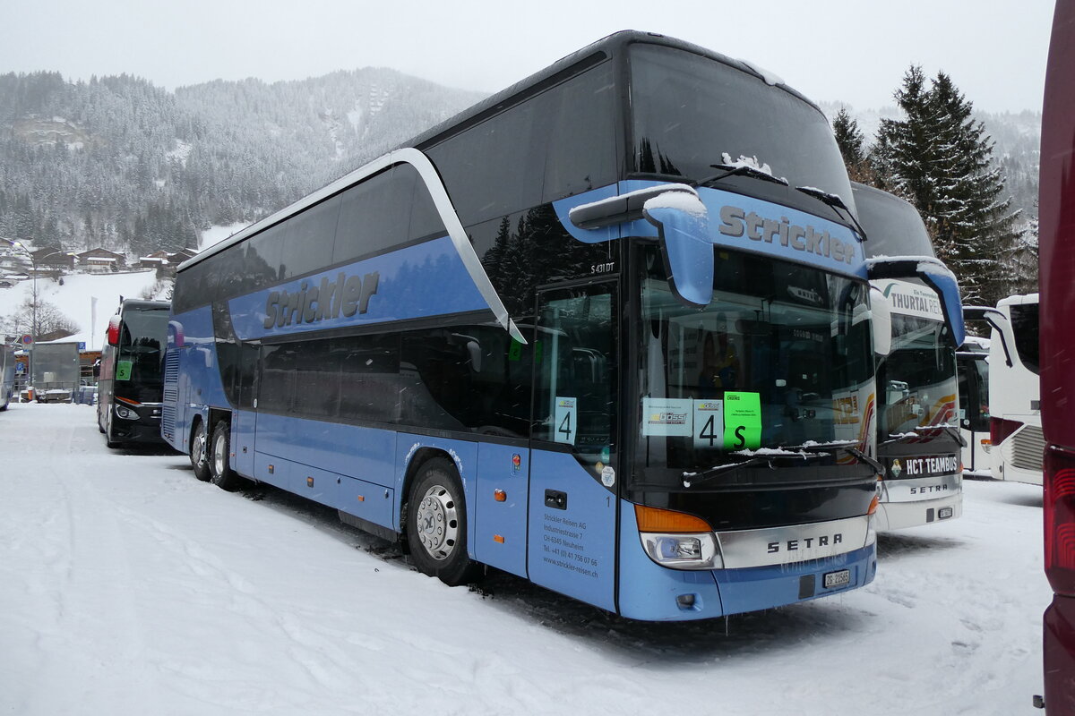 (284'018) - Strickler, Neuheim - Nr. 1/ZG 21'565 - Setra am 10. Januar 2026 in Adelboden, ASB