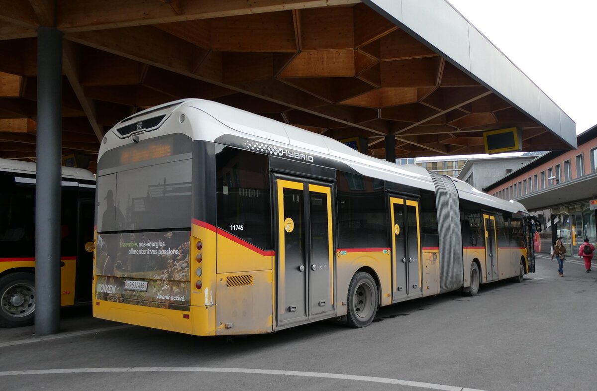 (284'374) - PostAuto Wallis - VS 531'435/PID 11'745 - Volvo (ex Nr. 53) am 27. Januar 2026 beim Bahnhof Sion
