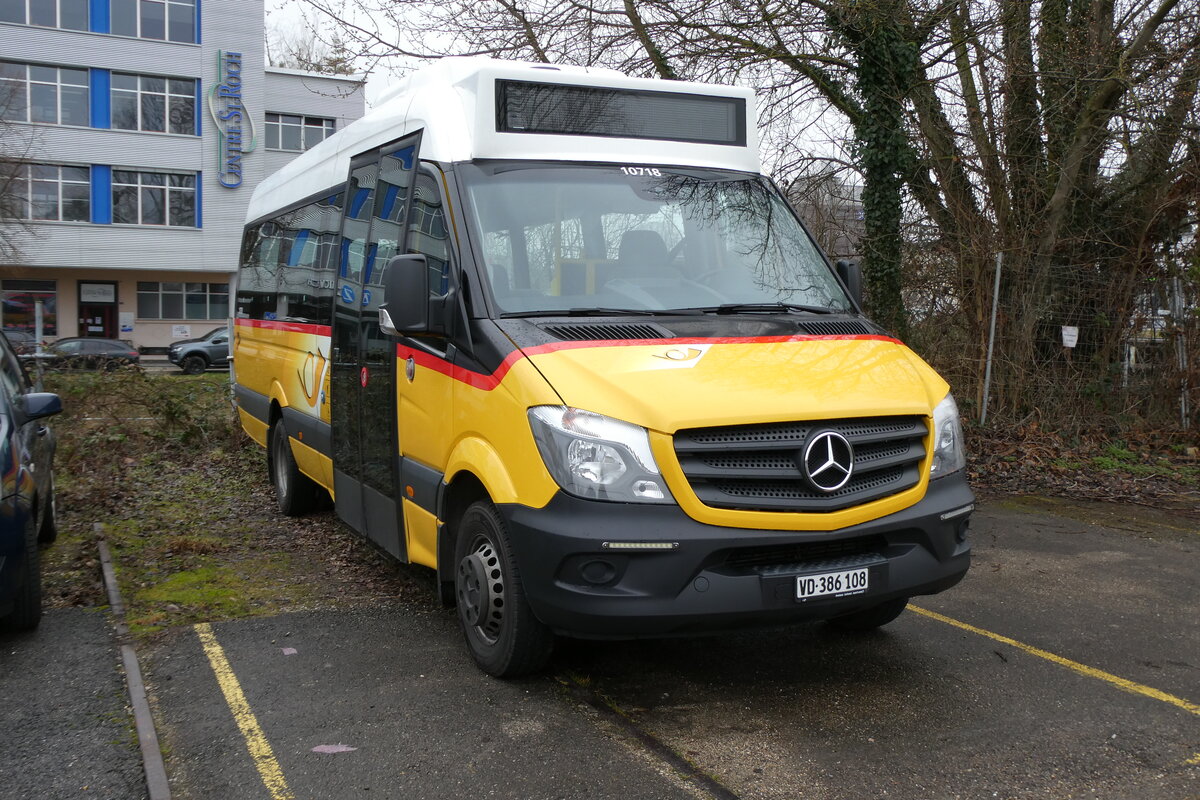 (284'474) - CarPostal Ouest - VD 386'108/PID 10'718 - Mercedes (ex JU 39'182) am 31. Januar 2026 in Yverdon, Garage