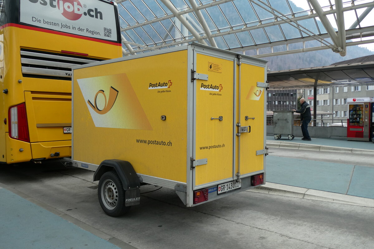 (284'669) - PostAuto Graub�nden - GR 143'011 - Conrad Gep�ckanh�nger am 6. Februar 2026 in Chur, Postautostation