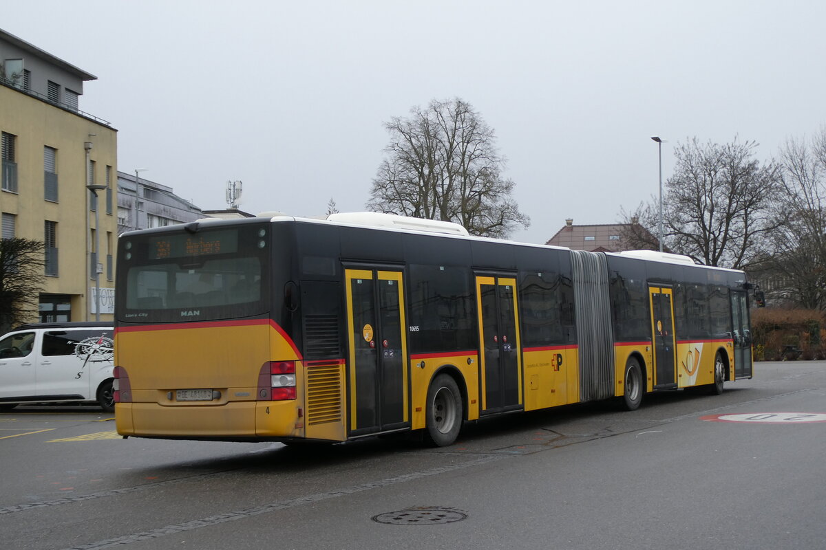 (284'685) - Steiner, Ortschwaben - Nr. 4/BE 48'148(PID 10'695 - MAN am 7. Februar 2026 beim Bahnhof Lyss