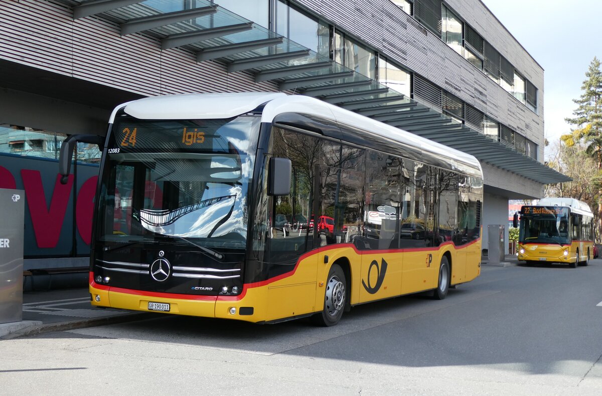 (284'817) - PostAuto Graub�nden - GR 190'011/PID 12'083 - eMercedes (ex Gessinger, Bad Ragaz) am 10. Februar 2026 beim Bahnhof Landquart
