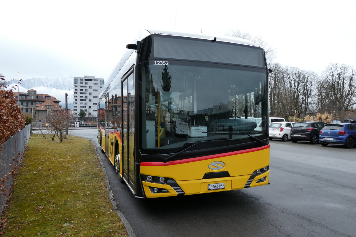 (284'942) - PostAuto Bern - BE 541'062/PID 12'352 - eSolaris am 19. Februar 2026 in Thun, Garage STI