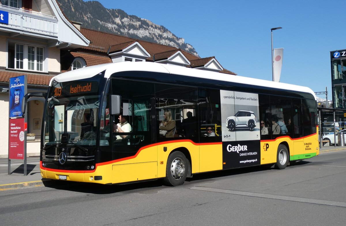 (285'194) - PostAuto Bern - BE 610'540/PID 12'129 - eMercedes am 3. M�rz 2026 beim Bahnhof Interlaken Ost