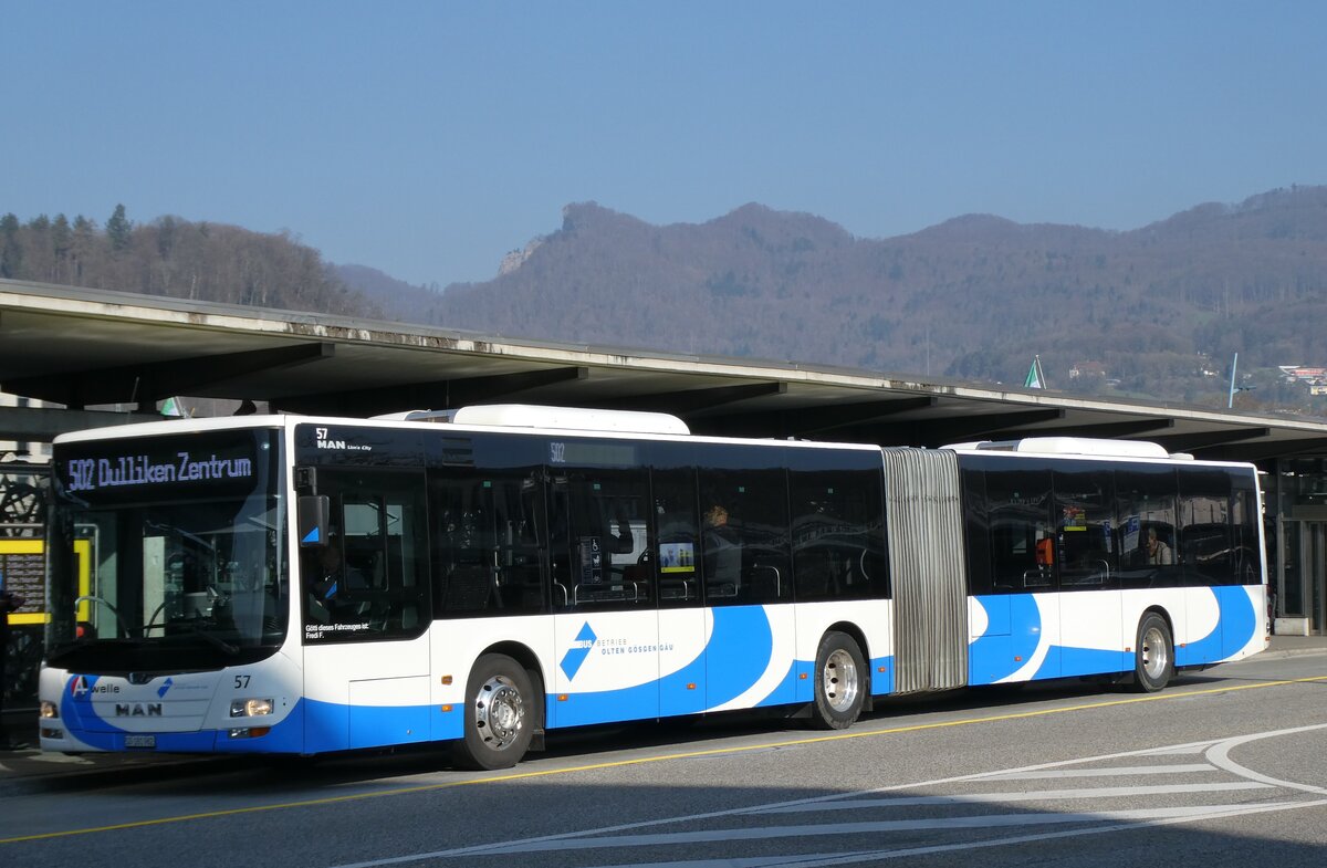 (285'481) - BOGG Wangen b.O. - Nr. 57/SO 181'982 - MAN (ex STI Thun Nr. 701) am 19. M�rz 2026 beim Bahnhof Olten