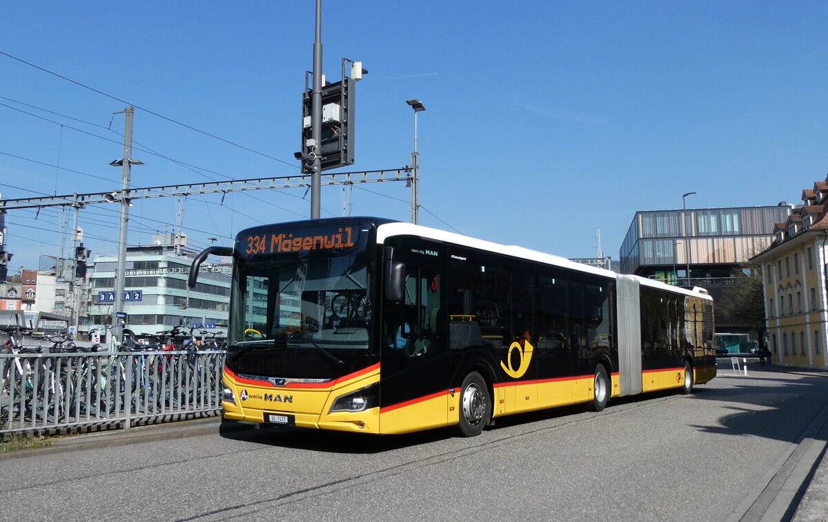 (285'520) - Twerenbold, Baden - Nr. 14/AG 7477/PID 12'045 - MAN am 19. M�rz 2026 beim Bahnhof Baden