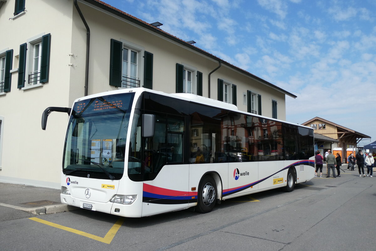(285'622) - PostAuto Nordschweiz - BL 113'406/PID 5192 - Mercedes (ex Inderm�hle, Rekingen Nr. 122) am 21. M�rz 2026 beim Bahnhof Kerzers