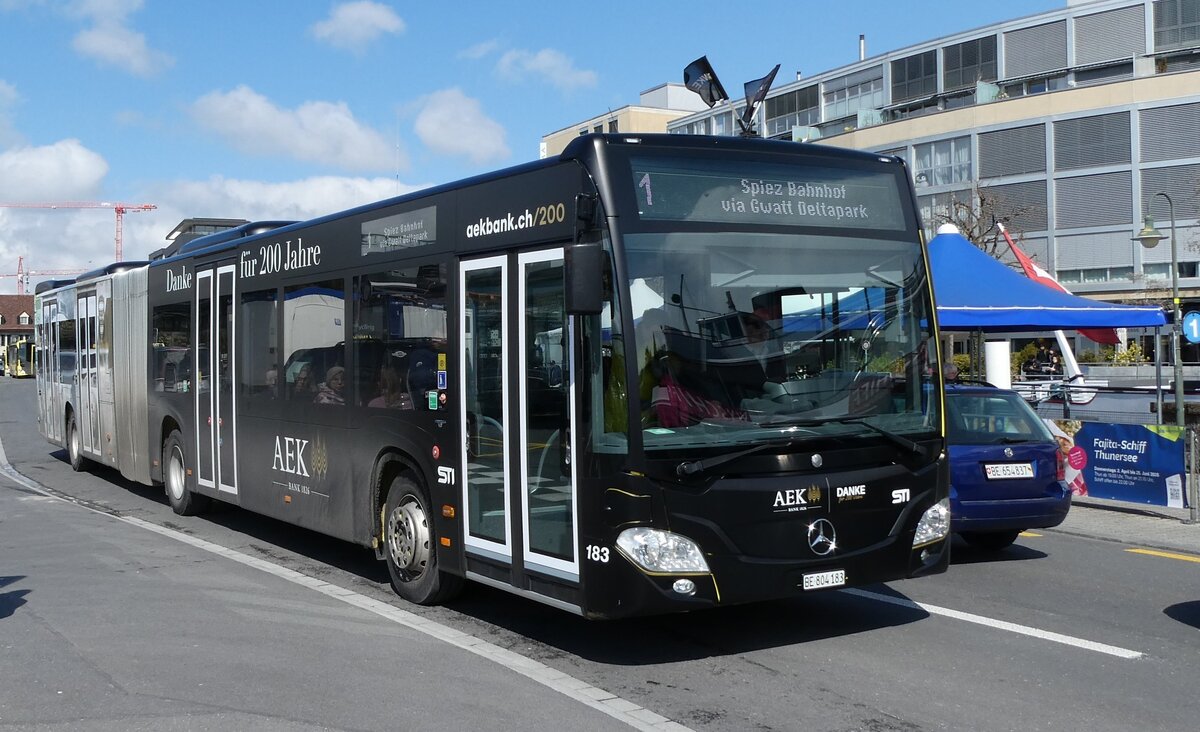 (285'745) - STI Thun - Nr. 183/BE 804'183 - Mercedes am 27. M�rz 2026 beim Bahnhof Thun