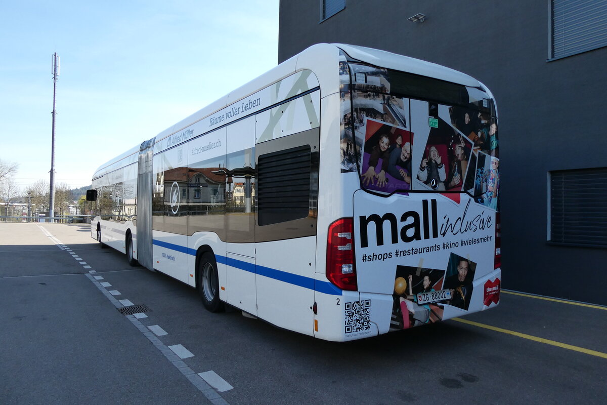 (285'797) - ZVB Zug - Nr. 2/ZG 88'002 - eMercedes am 28. M�rz 2026 in Winterthur, Daimler Buses