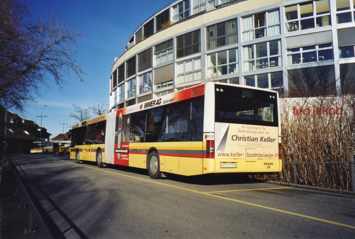 (AJ 02) - Aus dem Archiv: STI Thun - Nr. 102/BE 577'102 - MAN am 14. Februar 2007 bei der Schiffl�ndte Thun