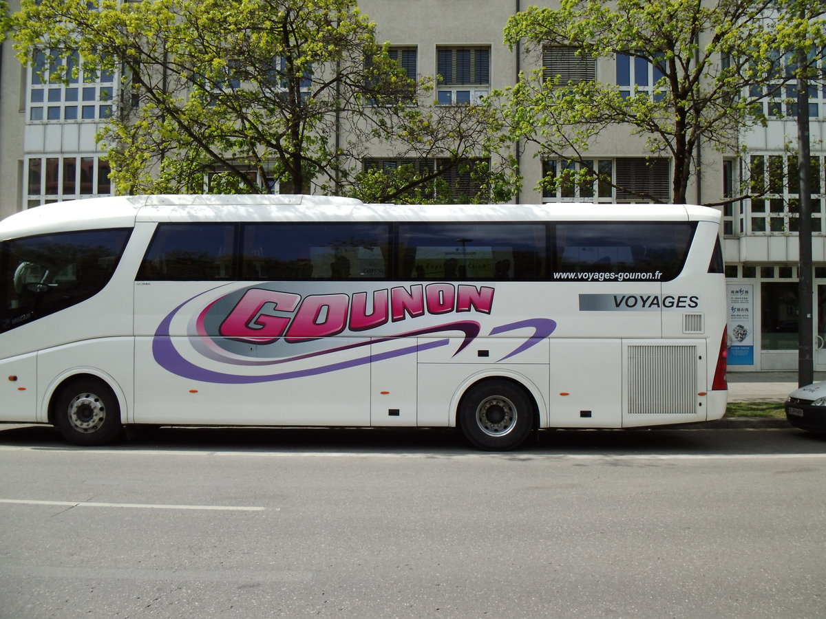 Aus Frankreich: Gounon, St-Etienne - Irizar PB am 9. April 2014 in M�nchen (Aufnahme: Martin Beyer)