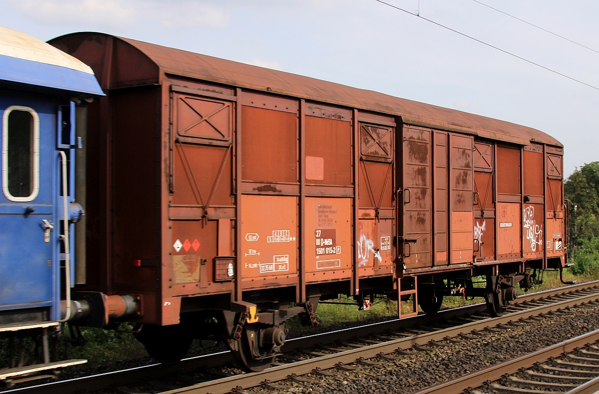 D-NESA 27 80 1501 015-2, Gattung Gbs255, gedeckter G�terwagen als Ger�tewagen. Andsernach-Namedy 13.09.2021