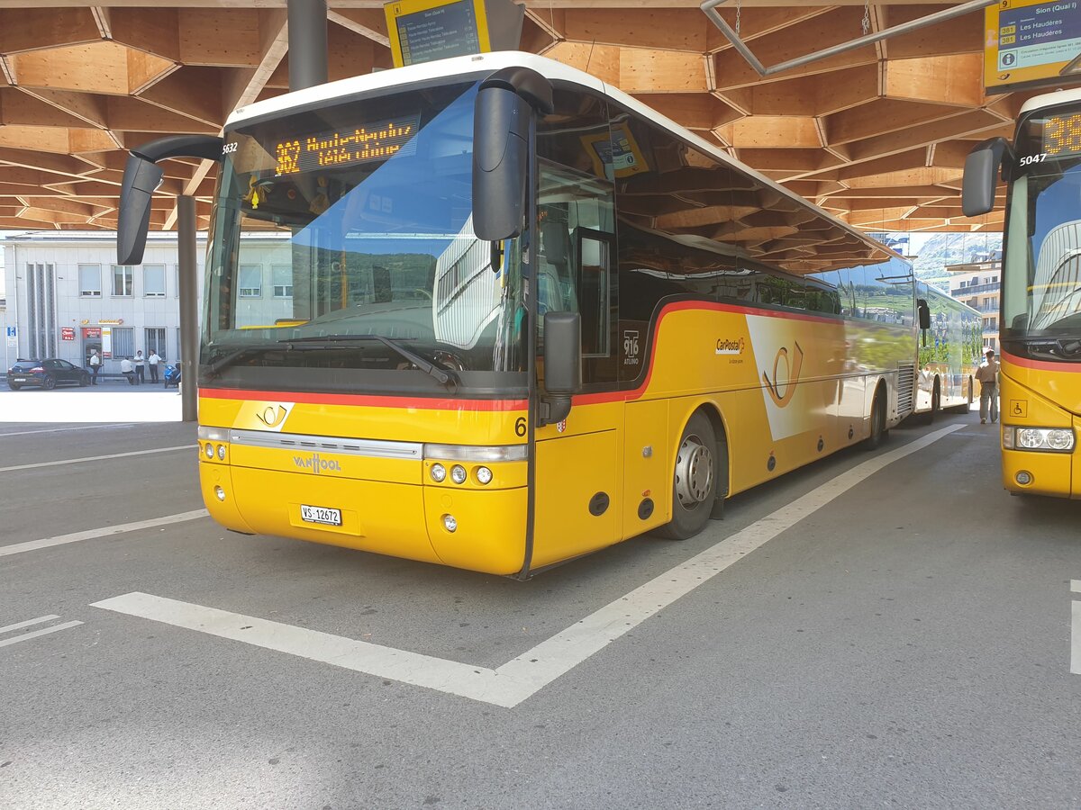 Lathion, Sion - Nr. 6/VS 12'672 - PID 5632 - Van Hool le 2 juillet 2022 � Sion, gare