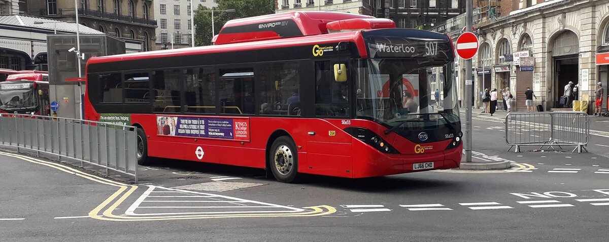 LJ66 CHD
2016 BYD D9UR
AD Enviro 200EV
London General SEe33
Victoria Station, London 30th June 2019.