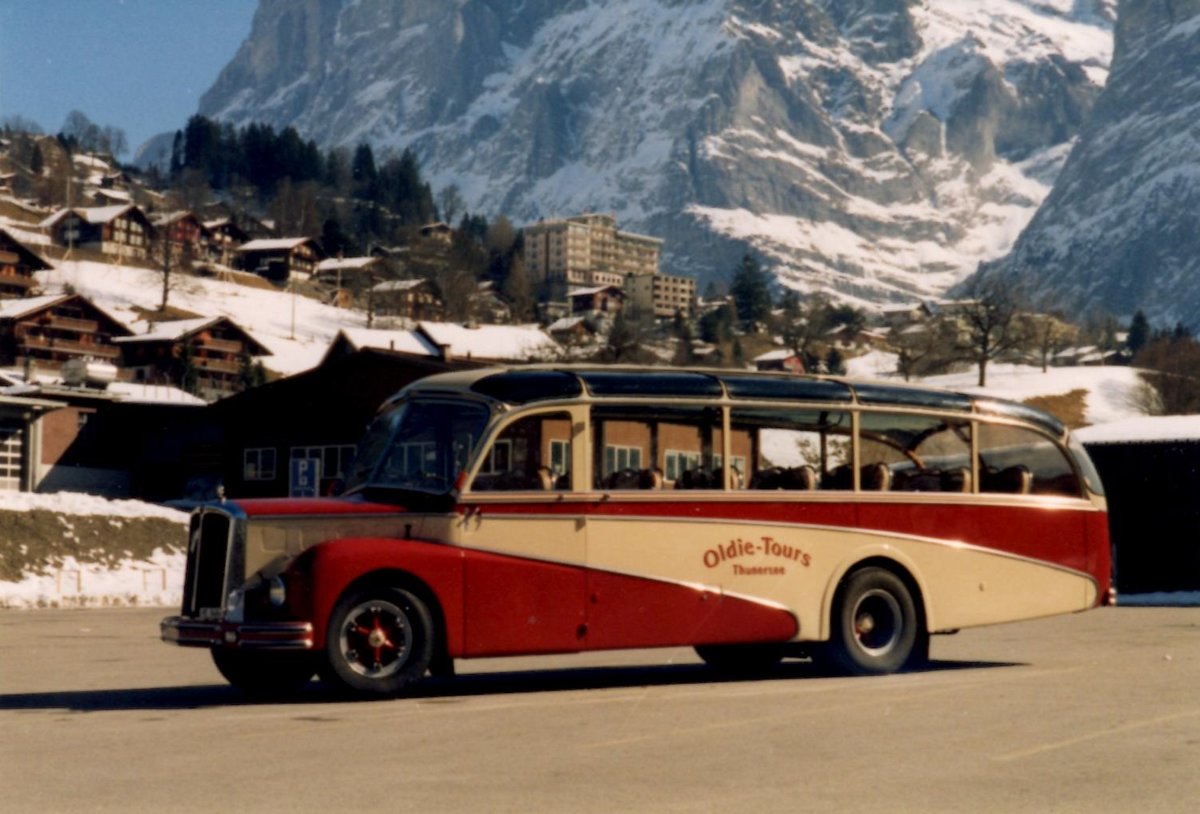 (MD253) - Aus dem Archiv: Reusser, Thun - BE 8484 - Saurer/R&J (ex H�sler, Menziken) um 1995 in Grindelwald
