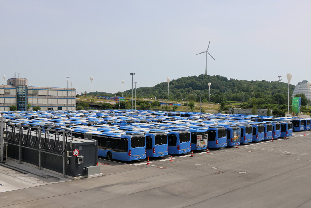 MVG M�nchen - diverse Marken am 29. Juni 2024 in Fr�ttmaning, Abstellanlage (Aufnahme: Martin Beyer)