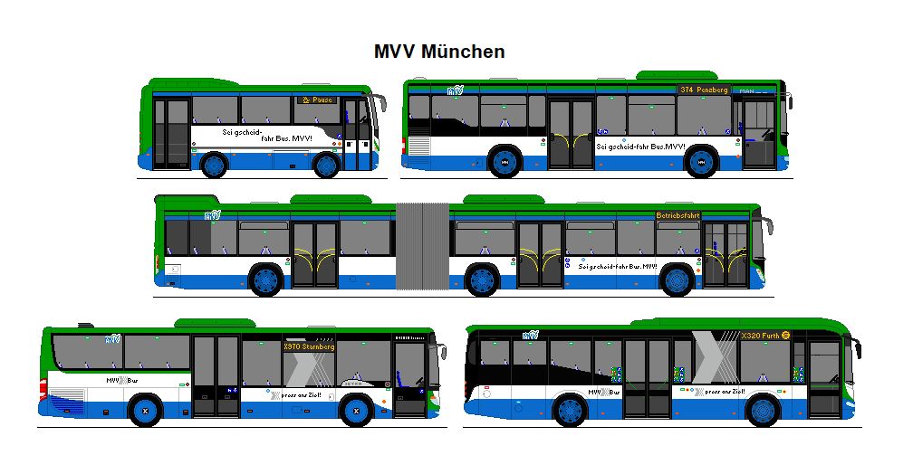 MVV M�nchen - Isuzu Novociti + MAN Lion's City LE + Otokar Kent C19 + Setra S 415 LE Business + Irizar i3 LE