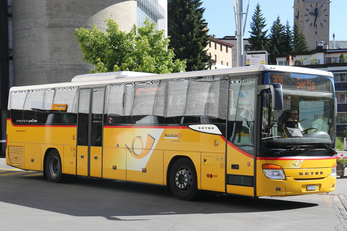 PostAuto Graub�nden - GR 168'605/PID 5611 - Setra am 9. Juli 2023 in Davos (Aufnahme: Martin Beyer)