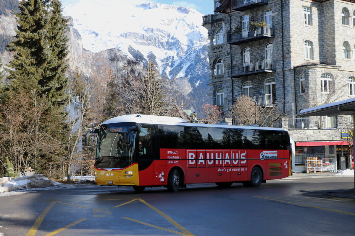 PostAuto Graub�nden - GR 173'201/PID 10'503 - MAN am 9. Januar 2025 in Flims (Aufnahme: Martin Beyer)