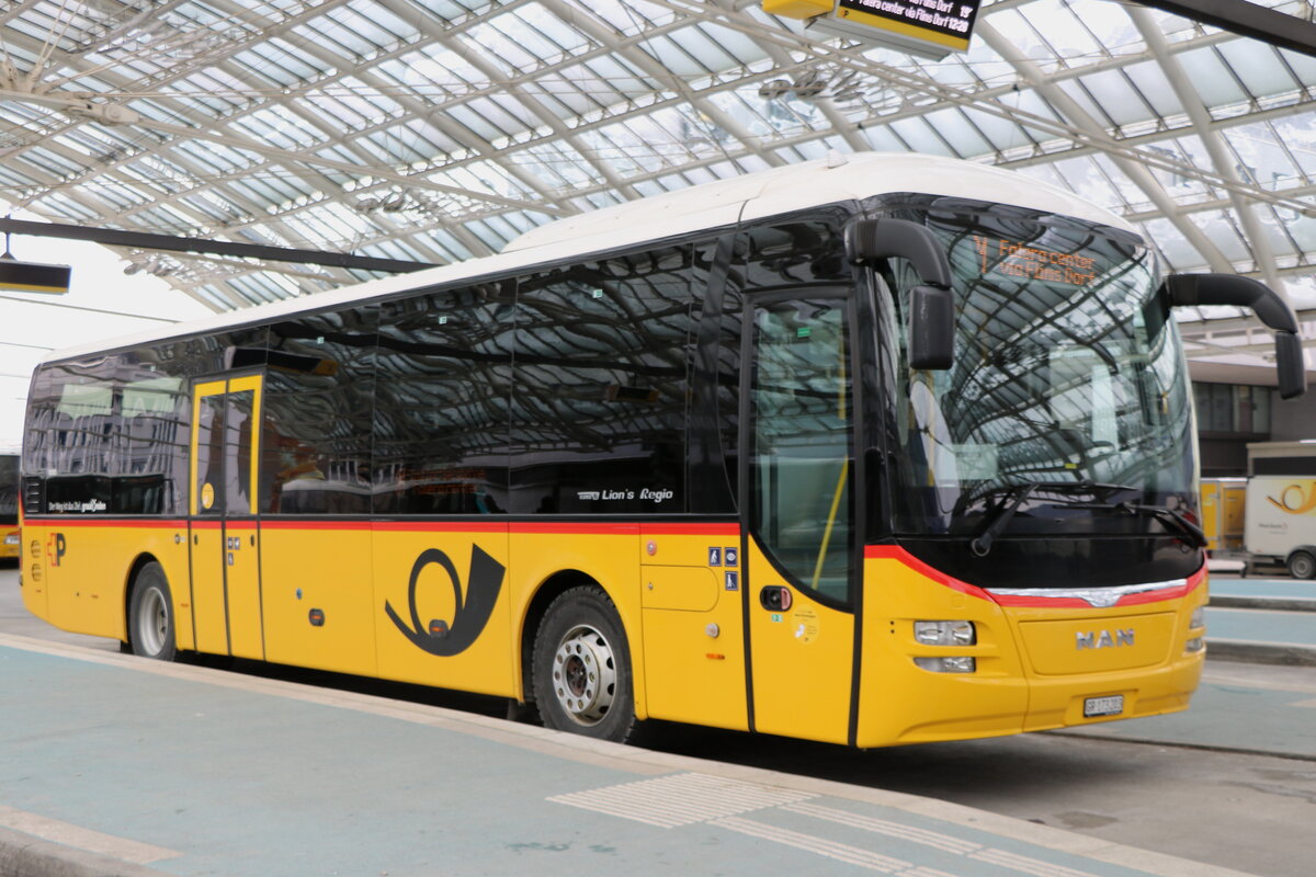 PostAuto Graub�nden - GR 173'203/PID 10'505 - MAN am 15. Januar 2025 in Chur, Postautostation (Aufnahme: Martin Beyer)