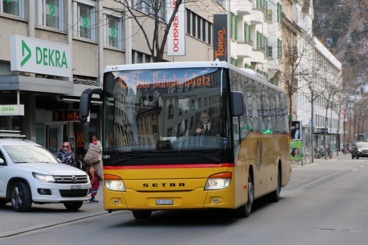 PostAuto Graub�nden - GR 179'708/PID 11'301 - Setra am 15. Januar 2025 in Chur, Quaderstrasse (Aufnahme: Martin Beyer)