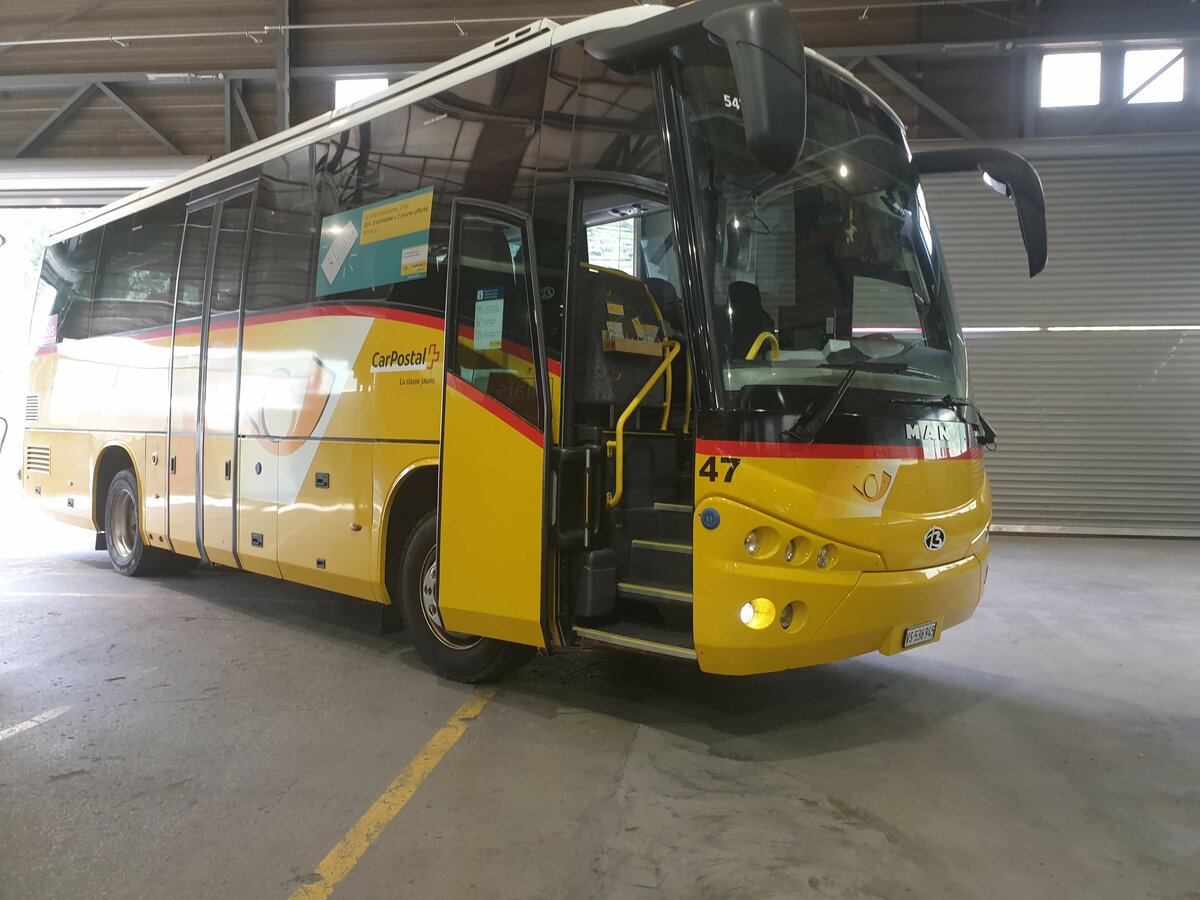 Postauto Wallis - Nr. 47/VS 536'945 - PID 5476 - MAN/Beulas (ex TMR Martigny Nr. 126) le 20 juin 2022 � Sion, Garage R�gie