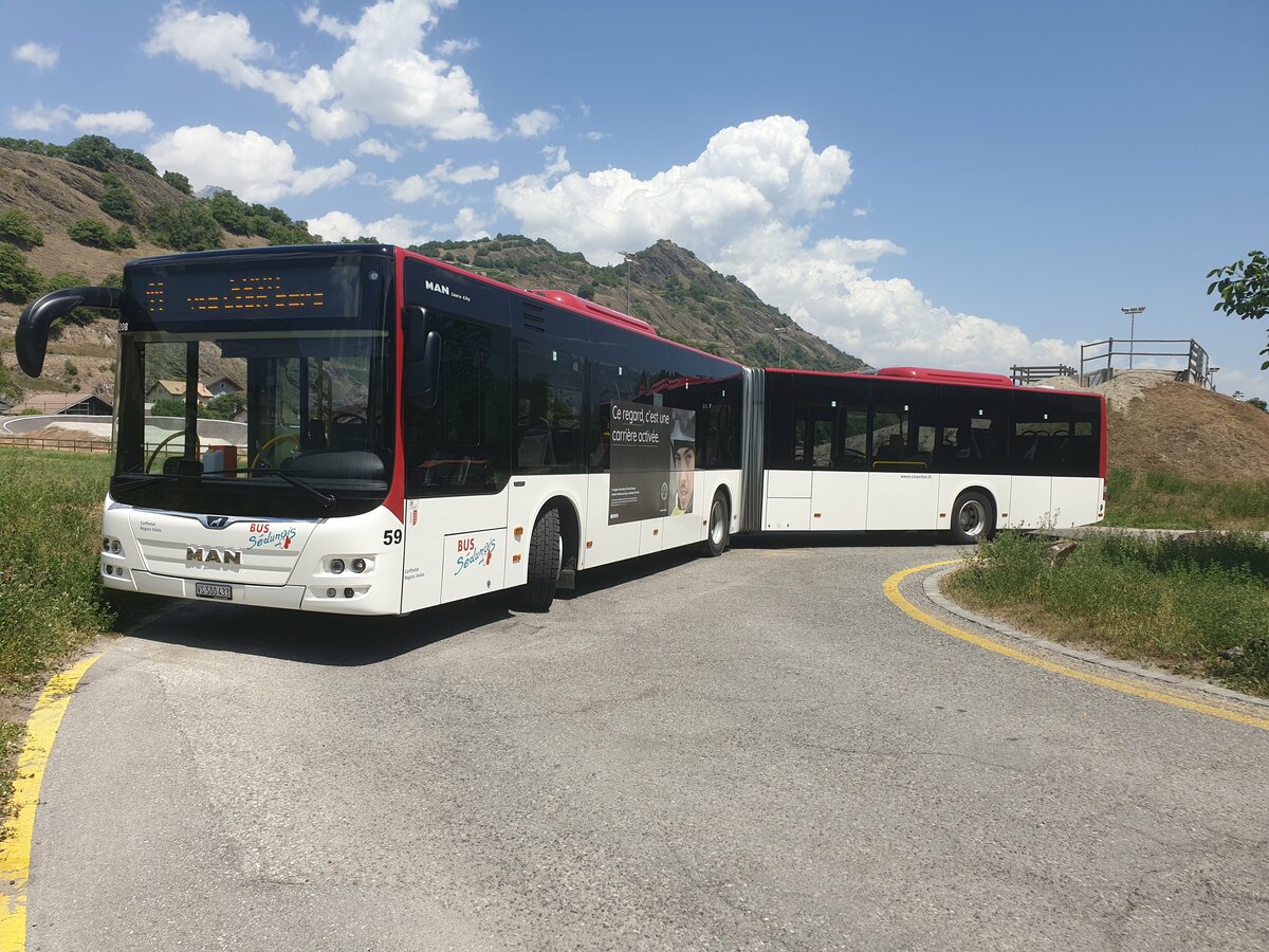 Postauto Wallis - Nr. 59/VS 500'433 - PID 11208 - MAN - le 20 juin 2022 � Sion, Garenne