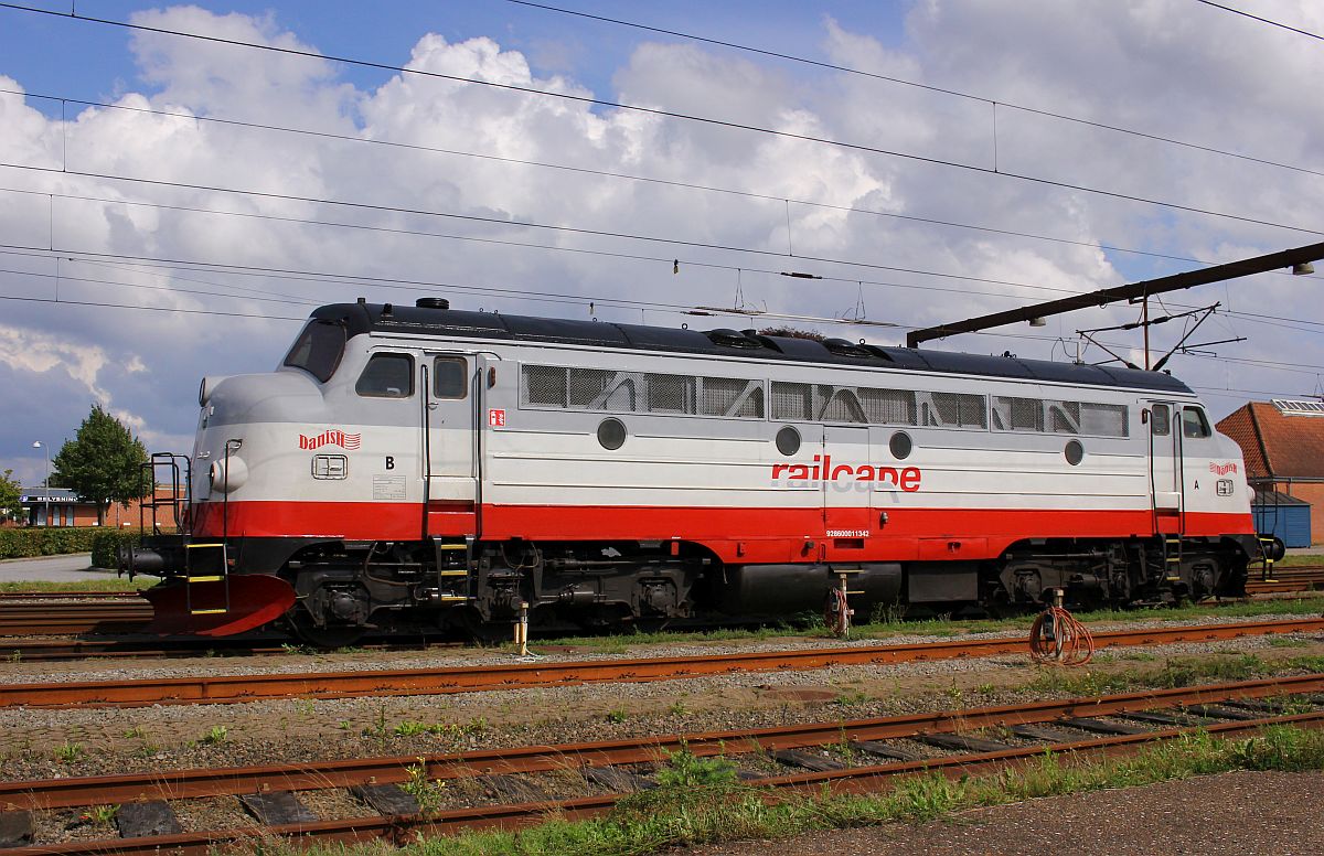 Railcare Litra MY 1134 in neuem Farbkleid abgestellt im dänischen Pattburg. 30.07.2017