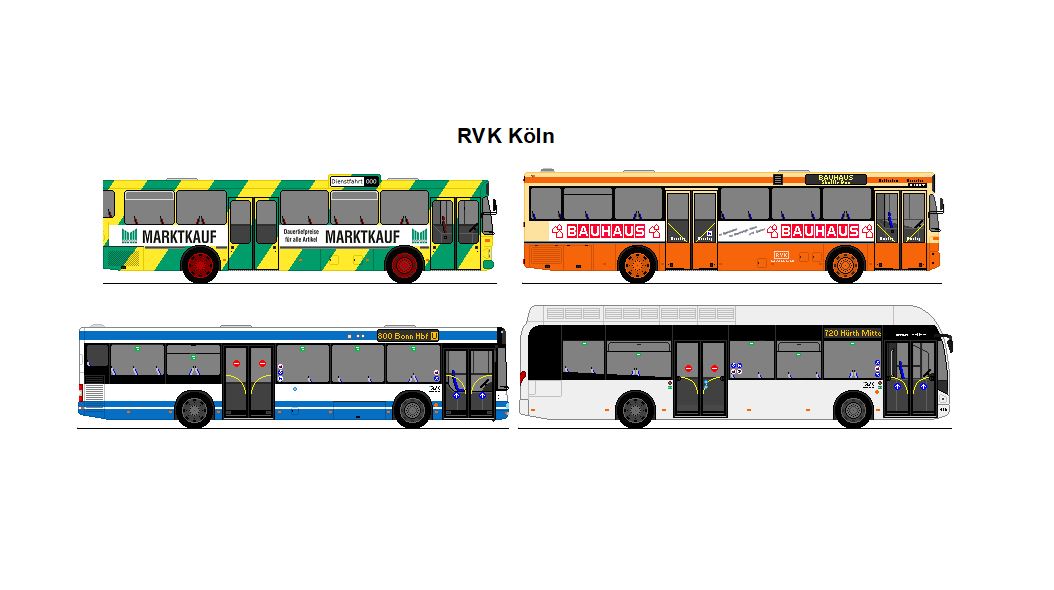 RVK K�ln - Mercedes Benz O 305 St�LB + Daimler O 405 + MAN NL 263 + Van Hool A 300 FC