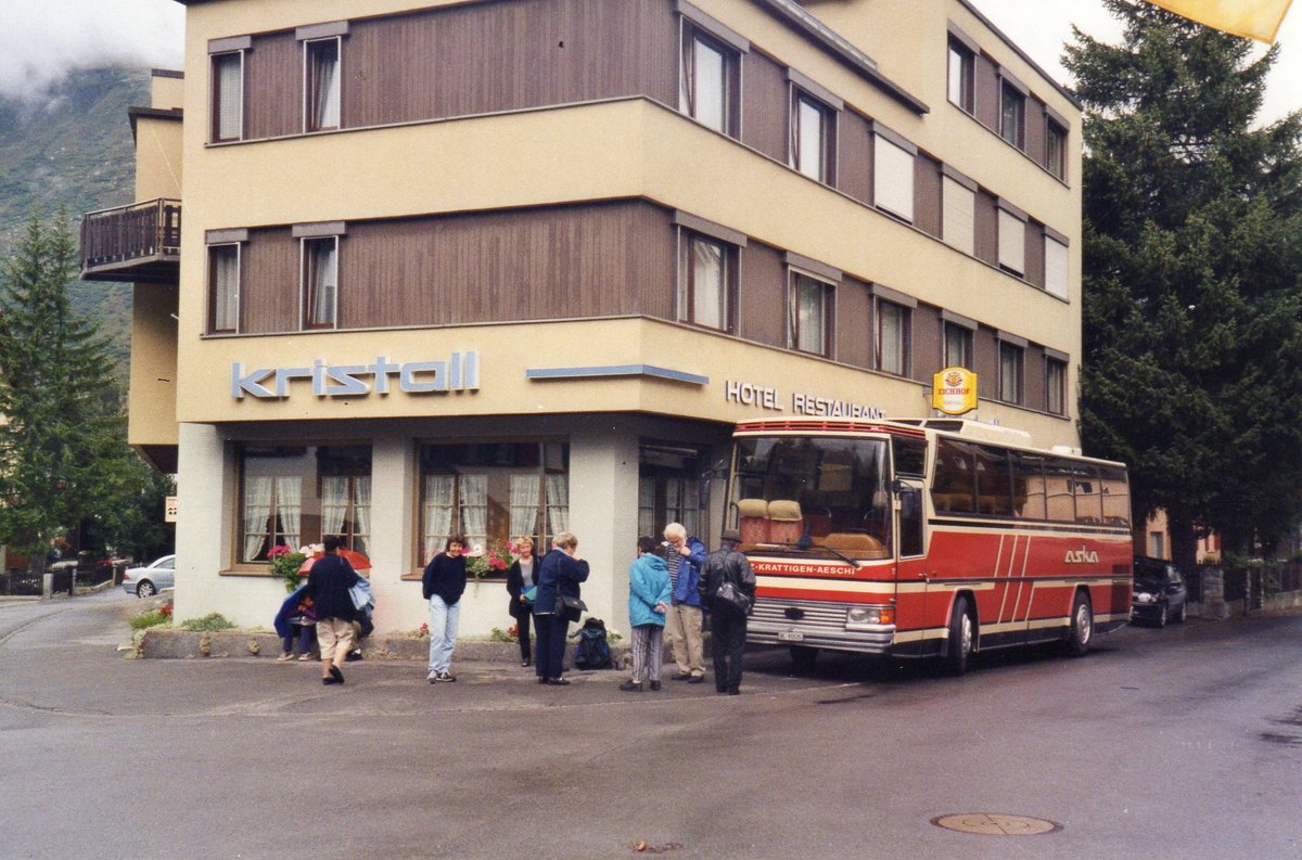 (SGS 19) - Aus dem Archiv: ASKA Aeschi - Nr. 11/BE 91'535 - Dr�gm�ller (ex Moser, Flaach) am 20. August 2001 in Andermatt, Hotel Kristall