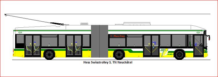 TN Neuch�tel - Nr. 131 - Hess Swisstrolley 3