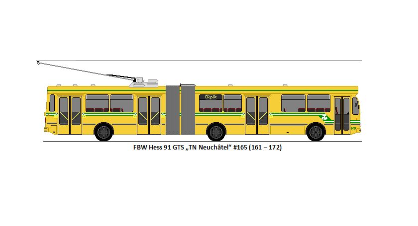 TN Neuch�tel - Nr. 165 - FBW/Hess 91 GTS Gelenktrolleybus