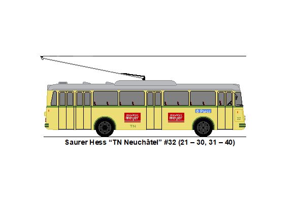 TN Neuch�tel - Nr. 32 - Saurer/Hess Trolleybus