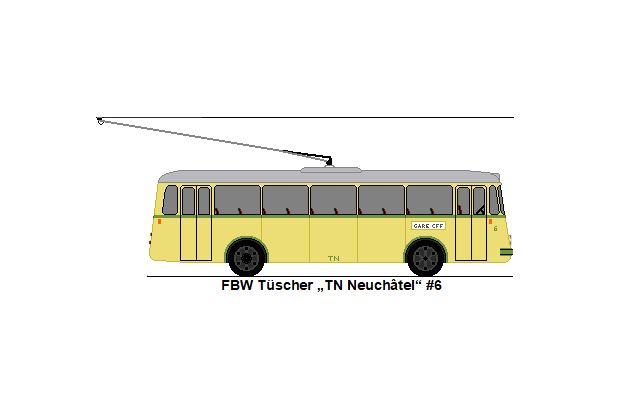 TN Neuch�tel - Nr. 6 - FBW/T�scher Trolleybus (ex Nr. 21; ex VBZ Z�rich Nr. 53)