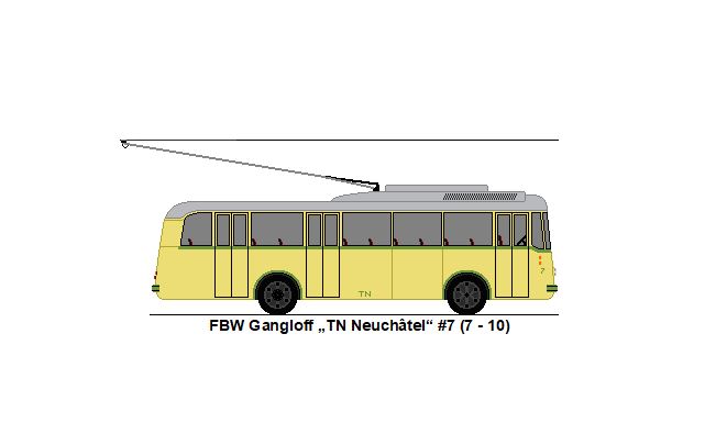 TN Neuch�tel - Nr. 7 - FBW/Gangloff Trolleybus (ex SVB Bern Nr. 13)