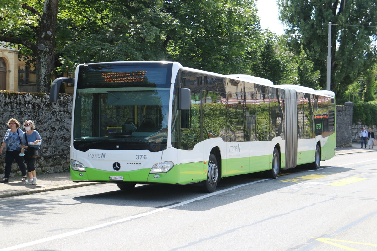 transN, La Chaux-de-Fonds - Nr. 376/NE 146'376 - Mercedes am 6. August 2021 in Neuch�tel (Aufnahme: Martin Beyer)