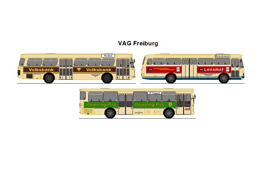 VAG Freiburg - B�ssing Pr�fekt 13D + Mercedes Benz O 322 + Mercedes Benz O 305