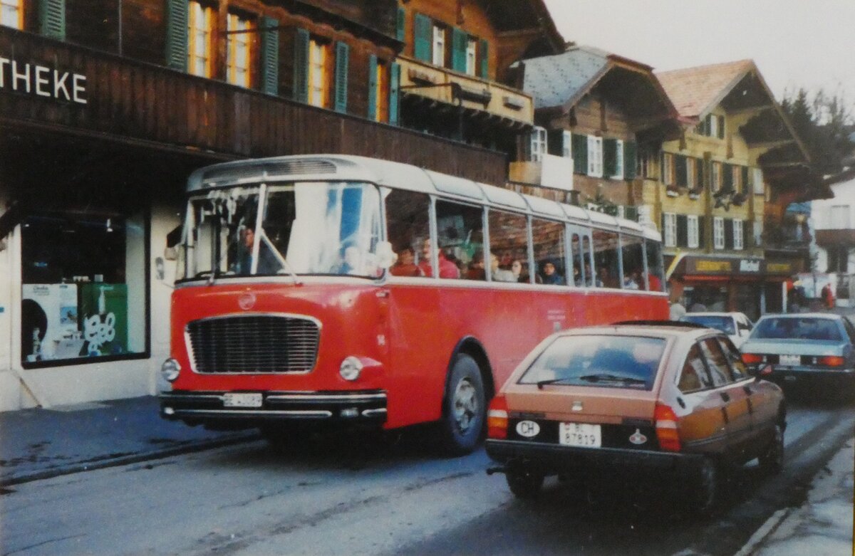 (Z 20) - Aus dem Archiv: AFA Adelboden - Nr. 14/BE 43'089 - FBW/Gangloff im Januar 1988 in Adelboden, Dorfstrasse