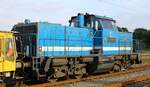 Spitzke V100-SP-027, 214 017-5 am Ende des Bauzuges. Pattburg/DK 07.09.2022 (D.S)