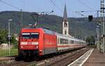 Direkt nach dem ersten IC kam ein zweiter angerauscht....DB 101 075-0 mit unbekanntem IC gen Koblenz.