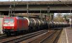 DB 145 009-7(Unt/LD X/13.03.14)knattert hier mit einem langen �ler durch HH-Harburg.