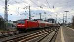 DB 146 258 als Zuglok des RE70 nach Kiel. Neumünster. 19.03.2023